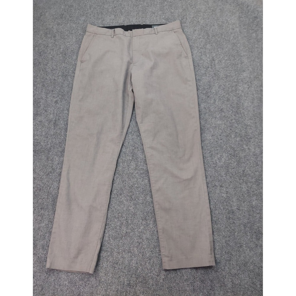 Bonobos Monday Pants Mens 35x32 Gray Athletic Dress Trousers Flat Front